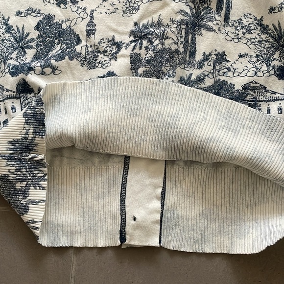 Tory Burch tropical print navy blue white/cream cotton cardigan - Picture 15 of 17